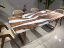 White Resin Table - Custom Epoxy Dining Table | Tables by Tinella Wood. Item made of wood & synthetic compatible with contemporary and country & farmhouse style