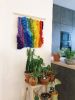 XL Rainbow wall hanging tapestry boho | Wall Hangings by Awesome Knots. Item made of wood with cotton