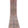 Neoclassical Style Vintage Turkish Oushak Runner, Extra-Long | Runner Rug in Rugs by Vintage Pillows Store. Item composed of fabric