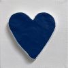 Navy Heart 4" x 4" | Mixed Media in Paintings by Emeline Tate. Item made of canvas with synthetic