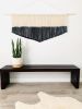 Large Modern Black Triangle Macrame Wall Hanging | Wall Hangings by Love & Fiber. Item composed of cotton and fiber
