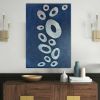Navy blue painting silver leaf wall art textural wall art | Oil And Acrylic Painting in Paintings by Berez Art. Item composed of canvas in art deco style