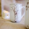 Personalized Ceramic Birch Mug Set – Custom Initials in Heart Design | Work by Rust Designs