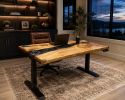 Adjustable Height Wood Desk | Tables by Pelican State Woodworks