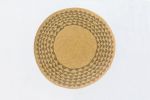 Black Triangle Mat | 4' Round | Natural Base | Rugs by NEEPA HUT. Item composed of fiber