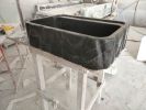 Hand-Carved Black Marble Bathroom Sink: Sculptured Toros Design | Water Fixtures by AYMARBLEDESIGN LLC