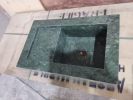 Handmade Verde Green Marble Sink: Wall Mount Washbasin (16”x24”x10”) | Water Fixtures by AEGEAN MARBLE ARTISAN ATELIER
