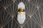 Deco Wall Sconce - Brass Sconce - Model No. 7180 | Sconces by Peared Creation. Item made of brass with glass