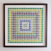 Painted Dot Collage Concentric Squares Green | Paintings by Amelia Coward