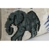 Ikat Elephant Pillow, Silk Lumbar Cushion Cover, Animal Velv | Pillows by Vintage Pillows Store