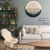 Circular Fiber Art Collection - SEASIDE tapestry | Wall Hangings by Rianne Aarts / Teddy and Wool Studio. Item composed of cotton & fiber