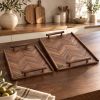 Handmade Walnut Serving Tray, Geometric Marquetry Tray, Scandinavian Home Decor, special Gift | Serveware by Vesta Corte