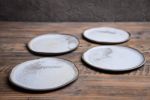 Set of 4 cake plates - (set nr5) STC organic natural shape | Dinnerware by Laima Ceramics. Item composed of stoneware in minimalism or contemporary style