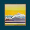 Original 20x20 Geometric Mountain Landscape | Sunshine Days by Shilo Ratner | Oil And Acrylic Painting in Paintings by Shilo Ratner