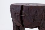 Sculptural Hardwood Side Table, Coffee Table, Red Stain, Hand-Carved, | Tables by Logniture