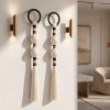 Macrame Wall Hanging with Wooden Beads, Boho Fiber Art Decor, Handmade Tassel Wall Hanging, Neutral Minimalist Home Decor, Large Macrame Art | Wall Hangings by İnanç Yılmaz