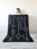 Black Nikki Handwoven Kilim Rug | Runner Rug in Rugs by Mumo Toronto. Item composed of fabric