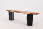 Live Edge Solid Wood Bench with Charred Legs, Organic Modern by Logniture | Benches & Ottomans by Logniture