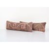 Oushak Rug Lumbar Pillow, Pair Brown Vintage Traditional Car | Cushion in Pillows by Vintage Pillows Store