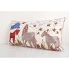 Suzani Long Lumbar Pillow Case Fashioned from a Mid-20th Cen | Cushion in Pillows by Vintage Pillows Store