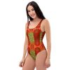One Piece Swimsuit - No Brake Zone - Geometric Op Art Motion | Work by Eman's Gallery