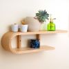 Handmade Bent Wood Wall Shelf: Mid Century Modern Floating Bookshelf | Shelving in Storage by Spacecraft Furnishing
