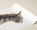 Bengal Marble Tabby Cat Giclée Print, Striped Cat Wall Art, Archival Ink Painting | Prints in Paintings by The Ugly Cat Studio