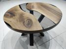 Walnut Epoxy Round Dining Table - Epoxy Resin Table Top | Tables by LuxuryEpoxyFurniture. Item composed of wood and synthetic