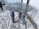 Tiger Skin Grey Marble Dining Table: Custom Order | Tables by AEGEAN MARBLE ARTISAN ATELIER
