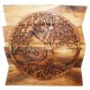 Haussmann® Wood Tree of Life Round on Uneven Boards 24 x 24 | Engraving in Art & Wall Decor by Haussmann®