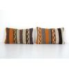 Handwoven Turkish Kilim Pillow, Set Sofa Throw Pillow, Pair | Cushion in Pillows by Vintage Pillows Store