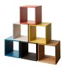 Rainbow City Cubes | Modular Modern Wood Cubes with Brass | Side Table in Tables by Alabama Sawyer. Item composed of wood