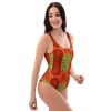 One Piece Swimsuit - No Brake Zone - Geometric Op Art Motion | Work by Eman's Gallery