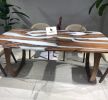 Cream Epoxy Table - Resin Table - Custom Table | Dining Table in Tables by Tinella Collection. Item made of wood & synthetic compatible with contemporary and mediterranean style