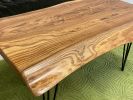 Live Edge English Elm Coffee Table with Steel Hairpin Legs | Tables by Carlberg Design. Item composed of wood and steel in minimalism or country & farmhouse style