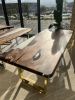 Dining Table - Epoxy Resin Table - Walnut Table | Tables by Tinella Collection. Item made of wood with metal works with contemporary & country & farmhouse style