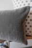 Charcoal Grey Mohair Lumbar Pillow 13x24 | Pillows by Vantage Design