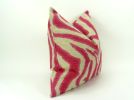 stripe linen pillow // zebra print pillow // pink zebra | Pillows by velvet + linen