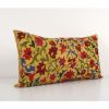 King Bed Vintage Cotton Suzani Pillow Cover, Exquisite Yello | Cushion in Pillows by Vintage Pillows Store