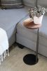 Small Industrial round side table, live-edge walnut 9" | Tables by Hazel Oak Farms | Amana Colonies in Amana. Item made of walnut & steel