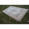 Distressed Turkish Sparta Rug With Floral Design 5'6" X 8'12 | Area Rug in Rugs by Vintage Pillows Store. Item composed of cotton and fiber