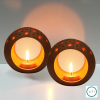 Rin Terracotta Tealight Candle Holders | Decorative Objects by Lit Lamps - Sustainable Mindful Lighting. Item works with asian & rustic style