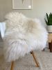 Plush Longhair Ivory Sheepskin | Small Rug in Rugs by East Perry. Item composed of fabric