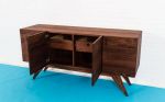 "The Haven", A Mid Century Modern Solid Walnut Credenza | Storage by MODERNCRE8VE. Item composed of walnut