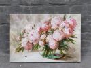 Large paintings floral canvas, Peony paintings original | Oil And Acrylic Painting in Paintings by Natart. Item composed of canvas and synthetic in contemporary style