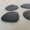 Black stone coasters - modern home table accessory. Set of 6 | Tableware by DecoMundo Home. Item composed of stone in minimalism or industrial style