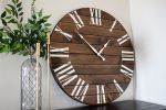 Dark Stained Wall Clock | Decorative Objects by Hazel Oak Farms. Item composed of walnut