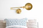 Brass Swivel Lamp - Parabolic Shade - Model No. 2044 | Sconces by Peared Creation. Item made of brass & glass