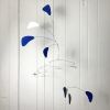 Modern Mobile for High Ceiling Royal Blue White Arrow Style | Wall Sculpture in Wall Hangings by Skysetter Designs. Item composed of metal in modern style