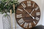 Dark Stained Wall Clock | Decorative Objects by Hazel Oak Farms. Item composed of walnut